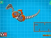 Toy War Robot Raptors online game, assemble mechanical dinosaur parts, robot war battle scene, play free on PlayArcadeHub