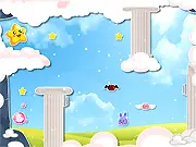 Puru Puru Fly to the Star game screenshot, cute squishy character floating near a star, free physics-based online game