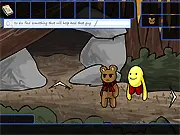 Xolga and Mr. Toko Again Episode 1 free online game, point and click adventure with Emmett, detective teddy bear and floating companion saving the day