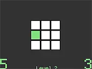 Boxarrific game screenshot showing a field of multi-colored boxes with a single green box to be clicked quickly on PlayArcadeHub