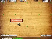 Screenshot of The Fly Typing online game showing a user quickly typing a word to kill a fly in an English vocabulary speed test