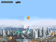 Witch Fly online game screenshot – Flying witch collecting magic crystals and dodging evil bombs