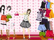 Screenshot of Choosing Summer Style Dressup game showing a girl wearing a brightly colored sundress and sunglasses