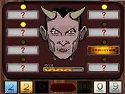 Screenshot of the Deal With the Devil game, showing a stylized arcade screen with a menacing figure and high-stakes options.