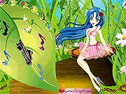 Screenshot from Fairy In Swing game showing a fairy on a swing, dressed in a magical outfit with different wings and hairstyle, play free dress up online