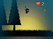 The Adventures of Ninjaku action platformer game showing the ninja character in mid-air jumping