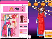 Princess House Global Dress Up game screen showing a character wearing an elaborate Asian-style royal princess costume