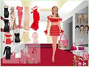 Romantic Moment Dressup game screenshot showing a girl in an elegant pink gown ready for a date on PlayArcadeHub