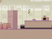 Andre and Liselot, the two main characters, standing in the retro-style pixel art environment of the Super Lemonade Factory platform game