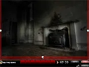 Screenshot of Unforsaken point and click escape game showing a mysterious, dimly lit room with objects to find