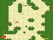 Zerg Swarm Shooter game screenshot showing a player character defending against a dense wave of bug-like Zerg alien units
