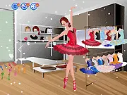 Ballet Dancer Dress Up free online game, showing a ballerina in a beautiful tutu, gracefully posing on stage