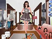 Young woman in a futuristic silver metallic dress and chrome makeup from the free online fashion game Metallic Polish Dress Up