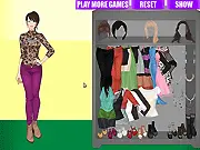 Beautiful Kimberly Dressup game screenshot showing a female fashionista character wearing a stylish outfit