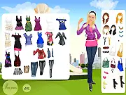 Screenshot of the Gaby at the School Dressup game, showing a character in front of a high school locker.