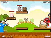 Egg Savior physics puzzle game free online where you roll eggs into a basket
