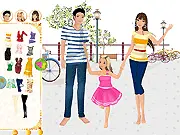 Family Going Out online free game: dress up each family member for a stylish outing