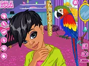 Emily's Diary A Pet for Nia free game, screenshot of girl and dog, online pet care and simulation game on PlayArcadeHub