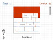 I Brain Square game screenshot, playing dots and boxes online, free logic puzzle game
