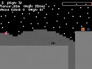 Fast-moving box character running through a minimalist, abstract platform in the free online arcade game Box Runner