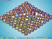 Pyramid Mahjong Weather free online puzzle game, showing a stack of weather-themed tiles in a pyramid formation