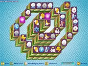 Spiral Mahjong Weather free online puzzle game, showing a spiral pattern of weather-themed tiles