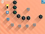 hitBox online skill game screenshot, small cube flinging across screen towards a portal, free physics puzzle game on PlayArcadeHub