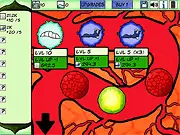 Parasites United 2 free online idle game screen showing various parasites infecting and growing on host cells