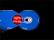 The title screen of The Sound of Light game, featuring a dark, minimalist environment with a single, small, glowing orb of light acting as the player's guide