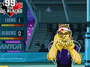 99 The All Blacks online boxing game, retro arcade fighter dodging an opponent's jab.