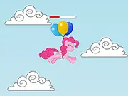 Pinkie Jump free online vertical arcade game where you jump from cloud to cloud to reach max height on PlayArcadeHub
