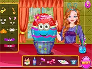Screenshot from Easter Prep Couples game showing two girls holding their beautifully decorated Easter eggs, ready to celebrate the holiday in their fashionable spring outfits.
