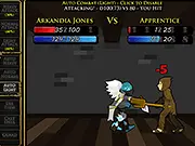 Arkandian Explorer free online turn-based RPG combat game screenshot of a hero battling monsters