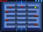 Polar Opposites puzzle game screen showing a character using magnetic forces to avoid spikes, play free online