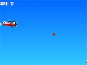 Fly Plane v2 free online game screenshot, small plane flying in the sky collecting red dots, skill game on PlayArcadeHub