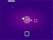 Screenshot of the Attractive Traction puzzle game showing a blue square and a green goal block separated by several geometric obstacles.