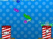 A screenshot of the colorful free online game Pick & Mix Up showing different candies being sorted into colored bags.
