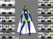 Super Character Creator Female free online game screenshot, character customization interface showing a female heroine