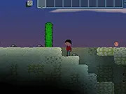 Mine Blocks 2 game screenshot, 2D character standing next to a construction made of blocks, free Minecraft-like sandbox game