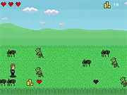 Quick Quest online game screenshot – hero dashing across the world to collect treasure and dodge obstacles