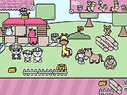 Screenshot of the Pony Club Decoration free online game, showing a beautifully decorated stable interior with ponies and riding accessories.