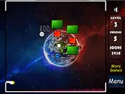 Play Space Blox Shooter free online game, destroy space bloxes with a paddle and ball, collect power-up bonuses, arkanoid style game