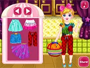 Baby For Easter Day free online game, featuring a cute baby girl dressed in a pastel pink bunny costume holding an Easter basket.