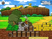 Astrix Trail online game screenshot - Astrix riding an ancient motorbike on a bumpy dirt track