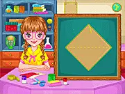 Smart Girl Fold Paper Cranes game image, a girl folding paper origami, free online crafting and dress-up game