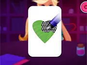 Screenshot of Luxury Case Artist game showing a phone case being customized with various glitter and gem decorations