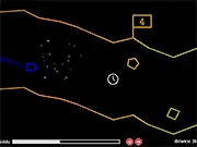 Rubble Racer game screenshot; futuristic ship in a tunnel; endless runner game with debris