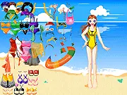 Enjoyable Trip to Hawaii free online game showing a character model ready for a tropical beach vacation, styling bikinis and scuba gear, PlayArcadeHub