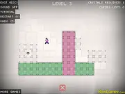 Ziva game screenshot, character preparing to copy a block to reach a crystal, challenging puzzle platformer online