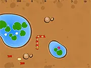 Gameplay screenshot of Food Hunt showing Leader Antu placing a bomb near a large elephant while collecting various pieces of food